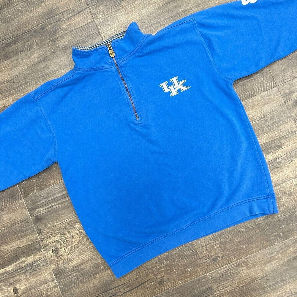 Pressbox Kentucky‎ Wildcats UK Quarter Zip Pullover Size Medium Spellout (318)